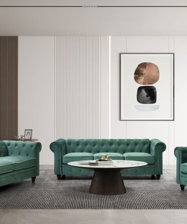Grand fauteuil Velours Vert
