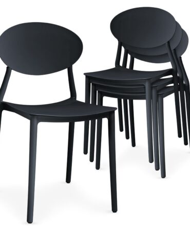 Lot de 4 chaises empilables Noir
