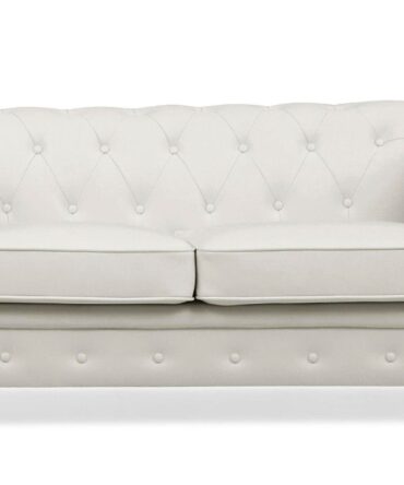 Grand canapé 2 places Chesterfield Blanc