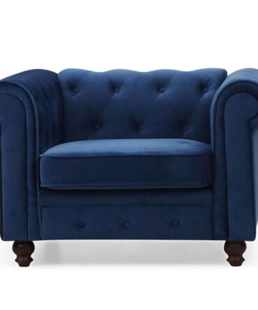 Grand fauteuil Velours Bleu