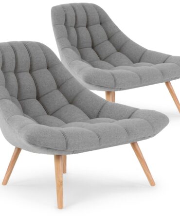 Lot de 2 fauteuils Danios Tissu Gris