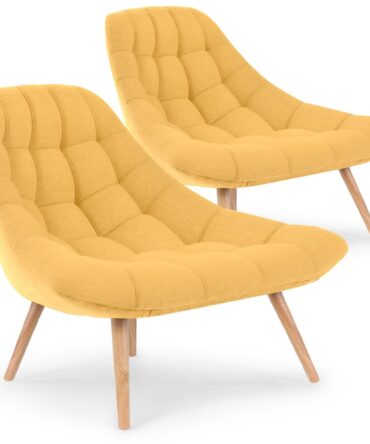 Lot de 2 fauteuils Danios Tissu Jaune