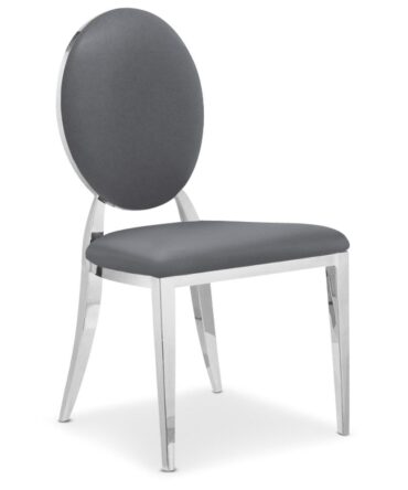 Lot de 2 chaises médaillon Sofia Simili Gris