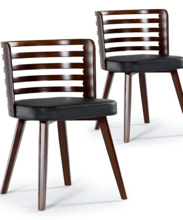 Lot de 2 chaises scandinave Koxy bois noisette et Noir