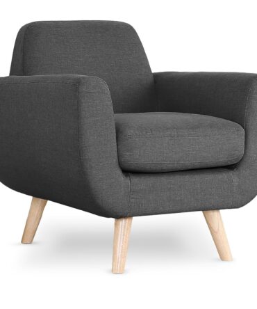 Fauteuil scandinave Danube Tissu Gris foncé