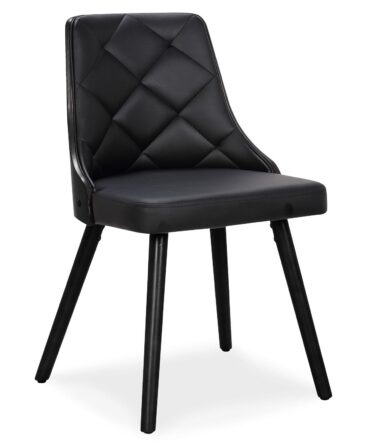 Lot de 2 chaises scandinaves Lalix Bois Noir et Simili Noir
