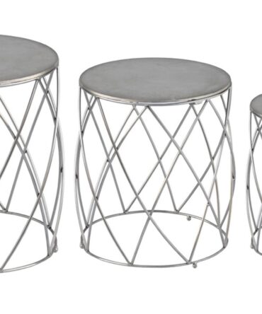 Set de 3 tabourets Nickel