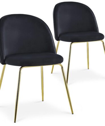 Lot de 2 chaises Velours Noir