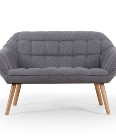 Canapé 2 places Scandinave Tissu Gris Clair