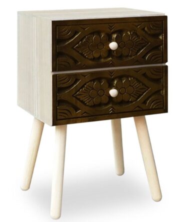 Table de chevet Catana 2 tiroirs Marron
