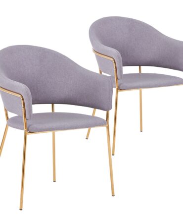 Lot de 2 chaises/fauteuils Ulrick Tissu Gris
