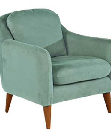 Fauteuil Pin massif Marron et Tissu vert clair