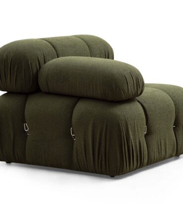 Fauteuil accoudoir ou module d'angle gauche Tissu Vert