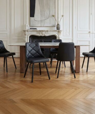 Lot de 8 chaises scandinaves Lalix Bois Noir et Simili Noir