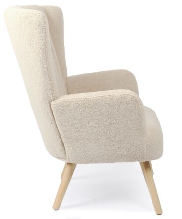 Fauteuil scandinave Tissu Bouclette Beige