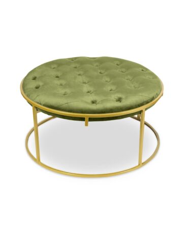 Set de 2 poufs Velours Kaki