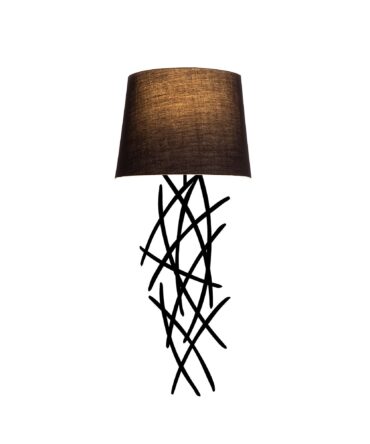 Applique murale brindilles Sarton Tissu et Métal Noir