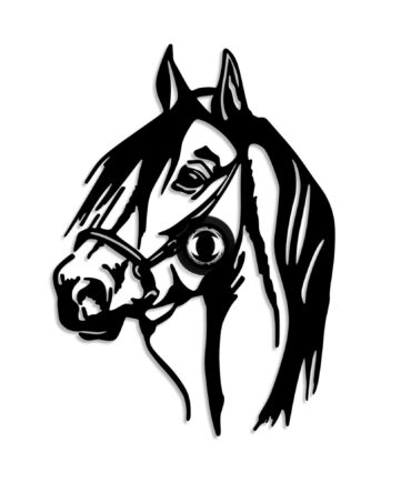 Applique murale décoratif tête de cheval L41xH57cm Métal Noir