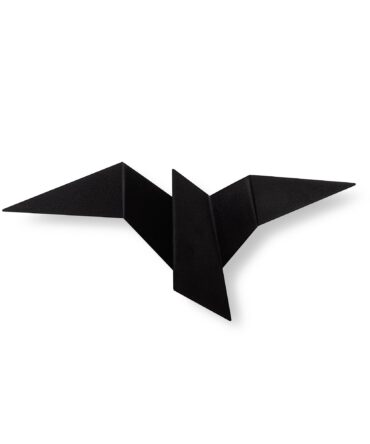 Applique murale design oiseau origami L56cm Métal Noir