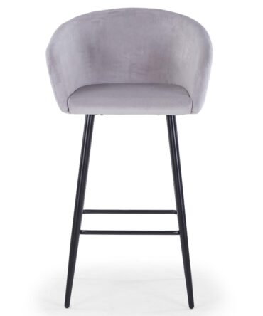 Chaise de bar Bobby Velours Argent