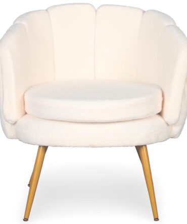 Fauteuil arrondi Tissu bouclette Beige