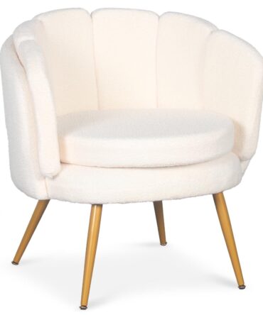 Fauteuil arrondi Tissu bouclette Beige