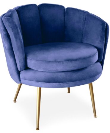 Fauteuil arrondi Velours Bleu