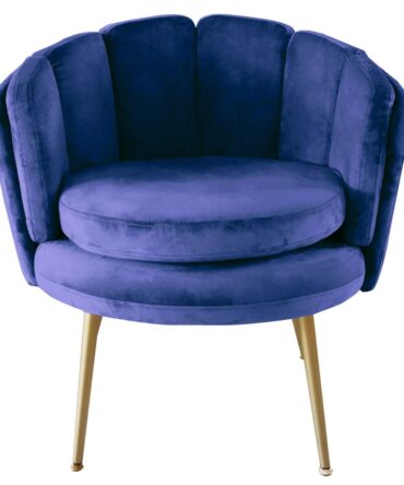 Fauteuil arrondi Velours Bleu
