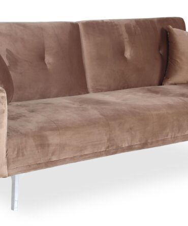 Canapé convertible clic-clac 3 places Carla Velours Taupe