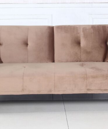 Canapé convertible clic-clac 3 places Carla Velours Taupe