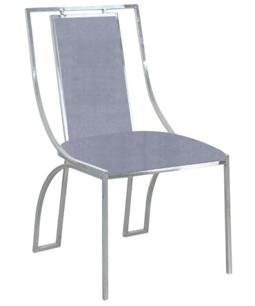 Lot de 2 chaises Velours Argent pieds Argent