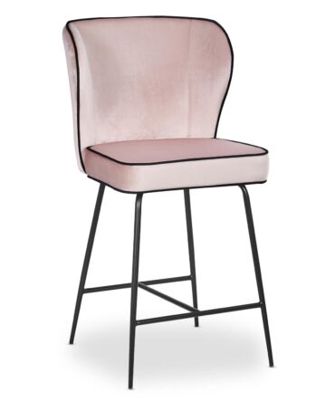 Chaise de bar Velours Rose