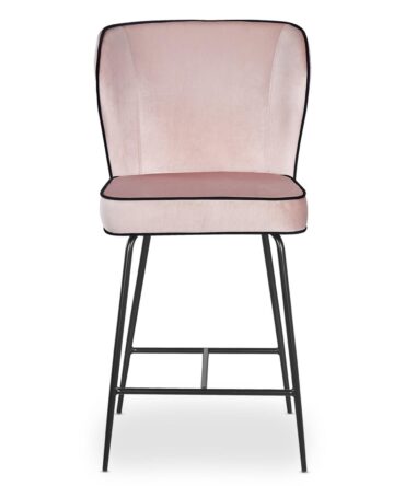 Chaise de bar Velours Rose
