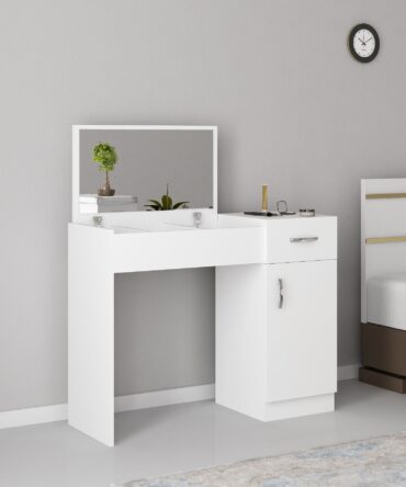 Coiffeuse avec miroir Blanc