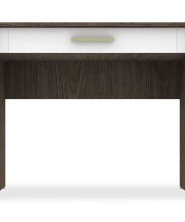Console 1 tiroir Tenessil Chêne foncé et Blanc
