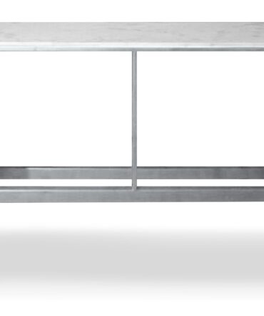 Console design Marbre Blanc et Métal Argent