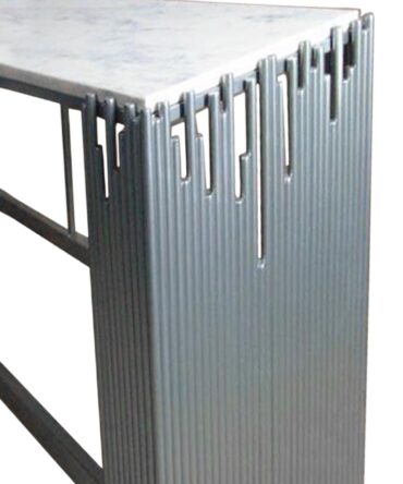 Console design Marbre Blanc et Métal Argent