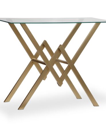 Console en Verre et Pieds Or