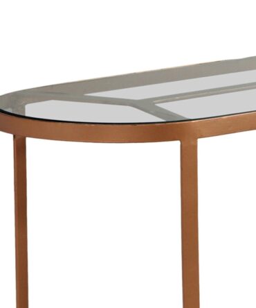 Console Verre et Métal Cuivré