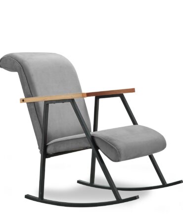 Fauteuil à bascule Velours Gris