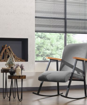 Fauteuil à bascule Velours Gris