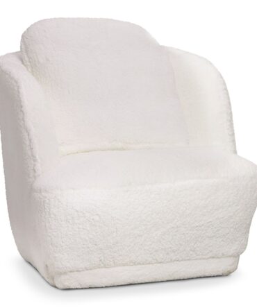 Fauteuil cosy Furdol Tissu Effet peau de mouton Crème