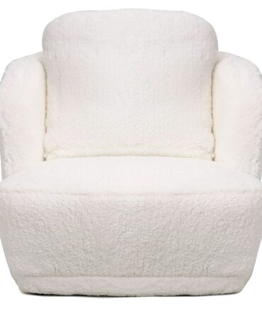 Fauteuil cosy Furdol Tissu Effet peau de mouton Crème