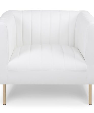 Fauteuil moderne à coutures verticales Simili Blanc