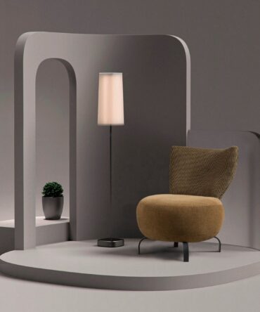 Fauteuil Tissu dossier à petits carreaux et assise uni Jaune moutarde