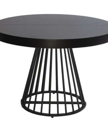 Table ronde extensible Grivery Noir pieds Noir