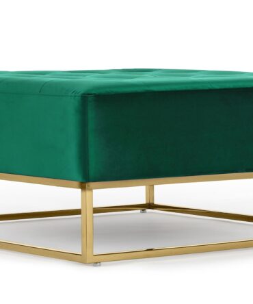 Pouf carré Hudson Velours Vert