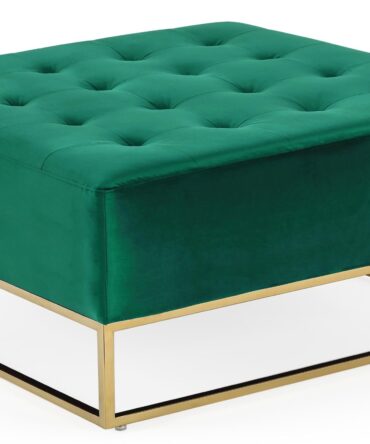 Pouf carré Hudson Velours Vert