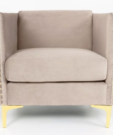 Fauteuil Velours Taupe
