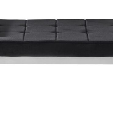 Banquette Velours Noir pieds Argent